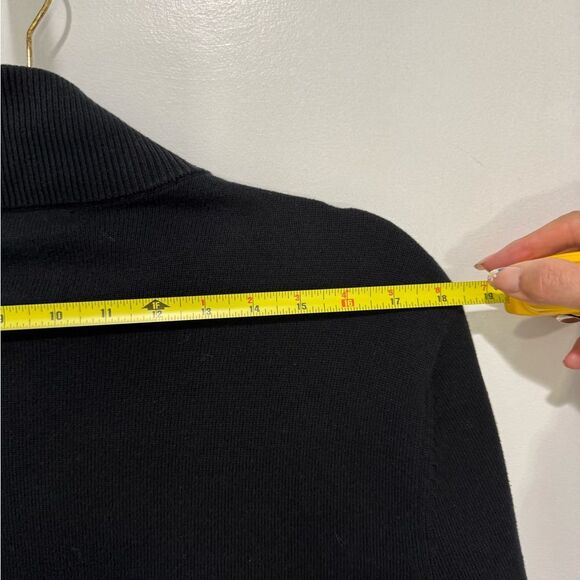 Banana Republic Men’s Sweater Jacket Black Quilted High Neck Medium Button Down - Picture 6 of 10